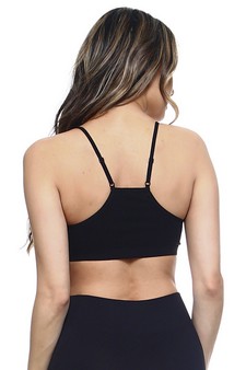 WOMENS BLACK COTTON SPORTS BRA L/XL style 4