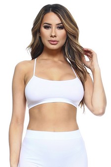 WOMENS WHITE COTTON SPORTS BRA L/XL