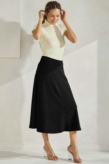 Women's Corduroy Flared Long Skirt