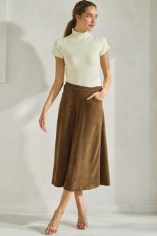 Women's Corduroy Flared Long Skirt style 4