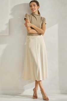 Women's Corduroy Flared Long Skirt style 5