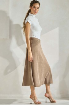 Women's Corduroy Flared Long Skirt style 3