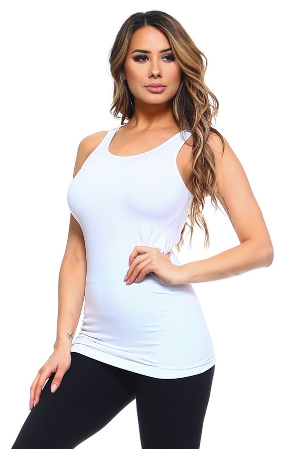 2 Pack Black and white Active Basic Women's Seamless Tank Top