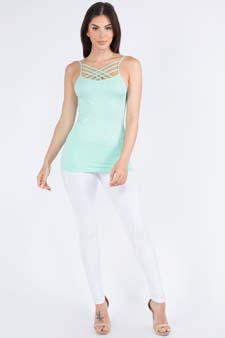 Women's Seamless Triple Criss-Cross Front Cami style 4