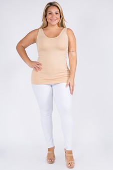 Lady's V or U Neckline Reversible Seamless Tank style 4