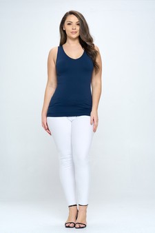 Lady's V or U Neckline Reversible Seamless Tank style 5