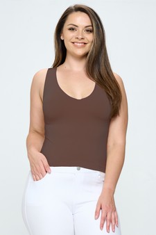 Lady's V or U Neckline Reversible Seamless Tank