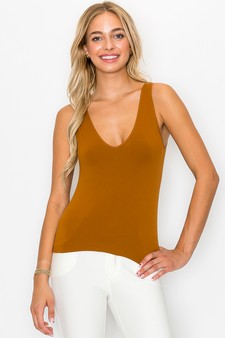 Lady's V or U Neckline Reversible Seamless Tank