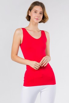 Lady's V or U Neckline Reversible Seamless Tank style 2