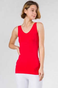 Lady's V or U Neckline Reversible Seamless Tank