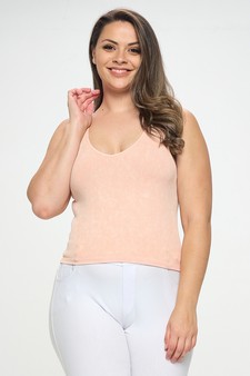 Women's Seamless Reversible Stonewashed Ribbed Tank