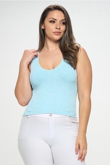 Women's Seamless Reversible Stonewashed Ribbed Tank