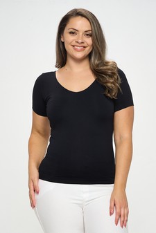 Women’s Seamless Reversible V-Neck Short Sleeve Top