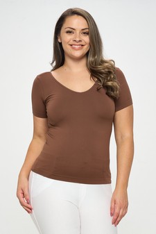 Women’s Seamless Reversible V-Neck Short Sleeve Top