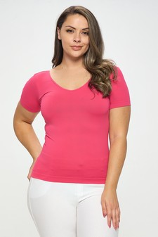 Women’s Seamless Reversible V-Neck Short Sleeve Top