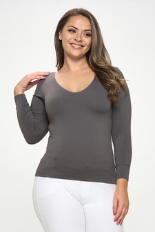 Women’s Seamless Reversible V-Neck Long Sleeve Top (New Version)