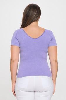 Reversible Short Sleeved Stonewashed Ribbed Top style 3