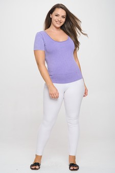 Reversible Short Sleeved Stonewashed Ribbed Top style 5