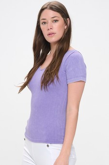 Reversible Short Sleeved Stonewashed Ribbed Top style 2