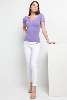 Reversible Short Sleeved Stonewashed Ribbed Top style 5