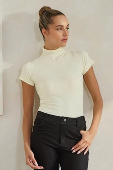 Women’s Bare Essential Seamless Mock Neck Short Sleeve Top