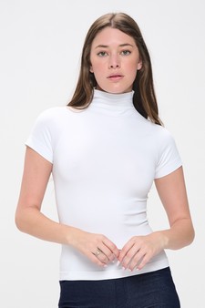 Women’s Bare Essential Seamless Mock Neck Short Sleeve Top