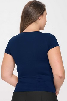 ETA 05/16/25 - Women's Seamless Crew Neck Short Sleeve Top - Plus Size style 2