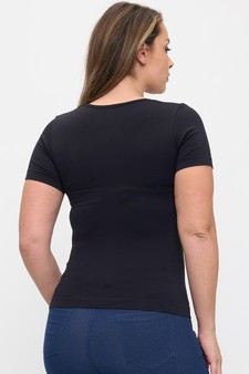 Seamless Scoop Neck Short Sleeve Top style 2