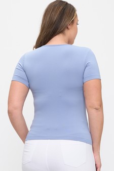 Seamless Scoop Neck Short Sleeve Top style 2