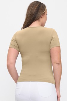 Seamless Scoop Neck Short Sleeve Top style 2