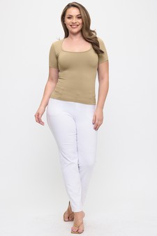 Seamless Scoop Neck Short Sleeve Top style 5