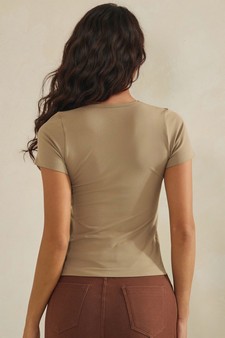 Seamless Scoop Neck Short Sleeve Top style 2