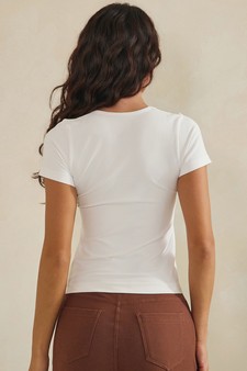 Seamless Scoop Neck Short Sleeve Top style 2