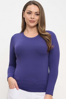 Women's Seamless Round Neck Long Sleeve Top