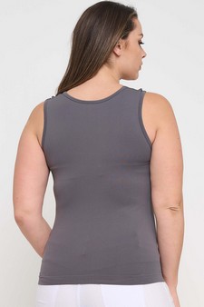 Women's U Neck Solid Seamless Tank style 2