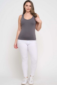 Women's U Neck Solid Seamless Tank style 5