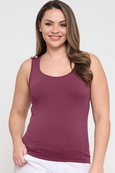 Women's U Neck Solid Seamless Tank style 4