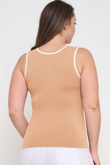Women's U Neck Two Tone Seamless Tank style 2