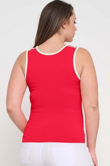 Women's U Neck Two Tone Seamless Tank style 2