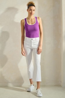 Women's U Neck Two Tone Seamless Tank style 5