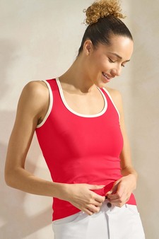 Women's U Neck Two Tone Seamless Tank style 4