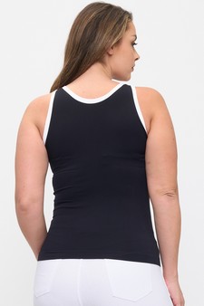 Seamless High Neck Contrast Trim Tank Top style 2