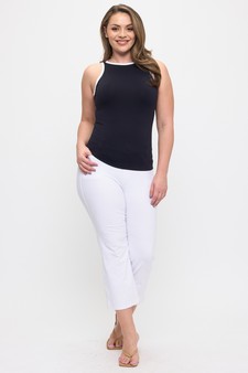 Seamless High Neck Contrast Trim Tank Top style 5