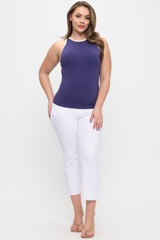 Seamless High Neck Contrast Trim Tank Top style 5