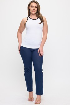 Seamless High Neck Contrast Trim Tank Top style 5