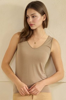 Women's Airsoft Seamless Reversible U-V Neckline Modal Tank Top