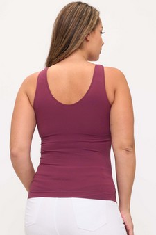 Women's Reversible Seamless U/V-Neckline Tank with Built-In Bra style 2