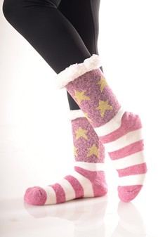 Women's Non-slip USA Flag Vintage Accent Slipper Socks style 2