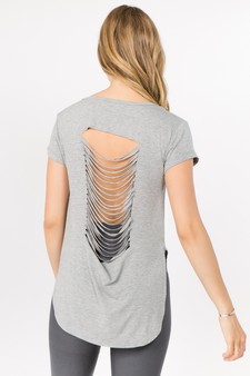 Women’s Knit Athleisure Top w/ Slashed-Back