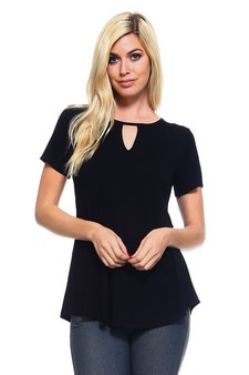 Women's Short Sleeve Key Hole Top style 2